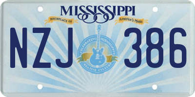 MS license plate NZJ386