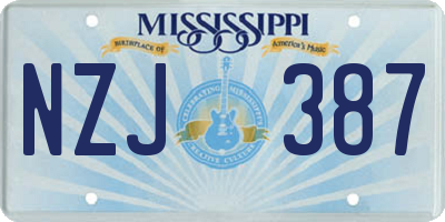 MS license plate NZJ387