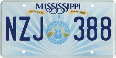 MS license plate NZJ388