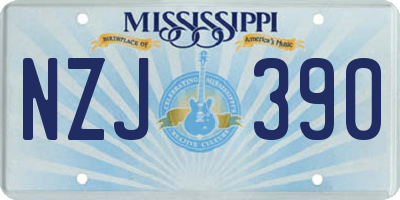 MS license plate NZJ390