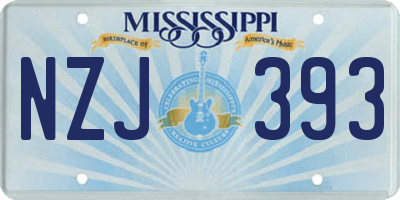 MS license plate NZJ393