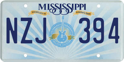 MS license plate NZJ394