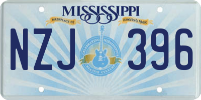 MS license plate NZJ396