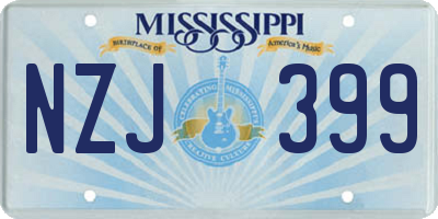 MS license plate NZJ399