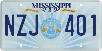 MS license plate NZJ401
