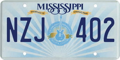 MS license plate NZJ402