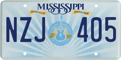 MS license plate NZJ405