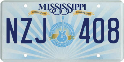 MS license plate NZJ408