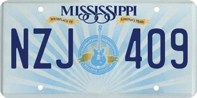 MS license plate NZJ409