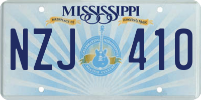 MS license plate NZJ410