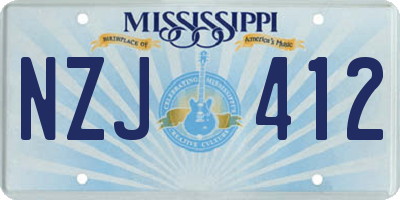 MS license plate NZJ412