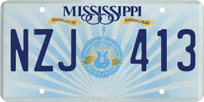MS license plate NZJ413