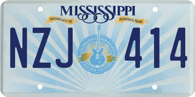 MS license plate NZJ414