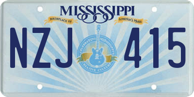 MS license plate NZJ415