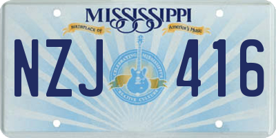 MS license plate NZJ416