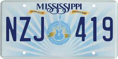 MS license plate NZJ419