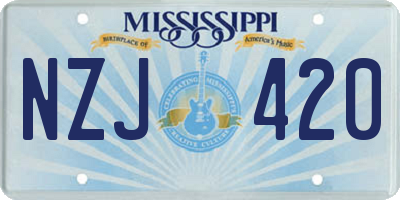 MS license plate NZJ420