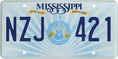MS license plate NZJ421