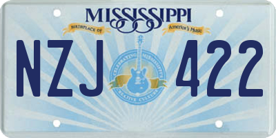 MS license plate NZJ422