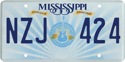 MS license plate NZJ424
