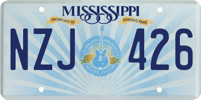 MS license plate NZJ426