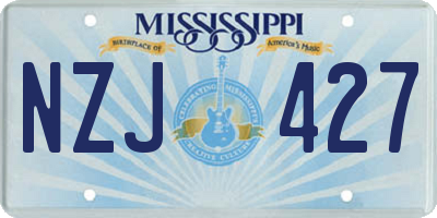 MS license plate NZJ427