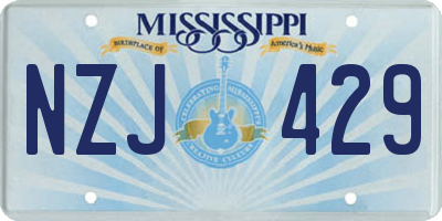 MS license plate NZJ429