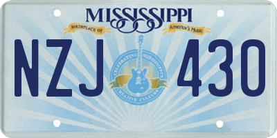 MS license plate NZJ430