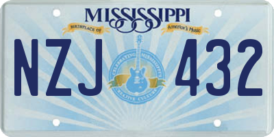 MS license plate NZJ432
