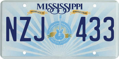 MS license plate NZJ433