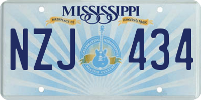 MS license plate NZJ434
