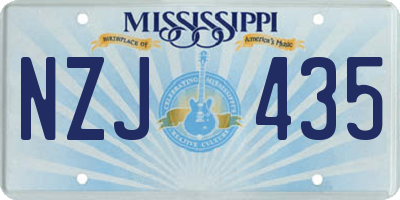 MS license plate NZJ435