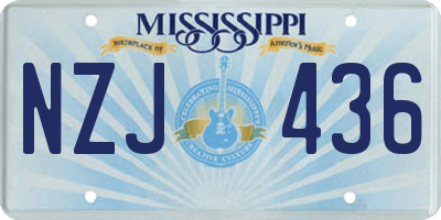 MS license plate NZJ436