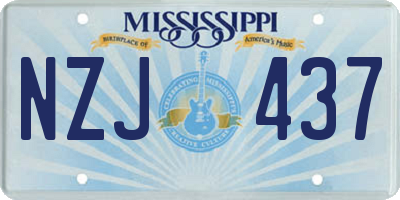 MS license plate NZJ437
