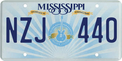 MS license plate NZJ440