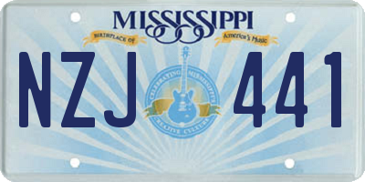 MS license plate NZJ441