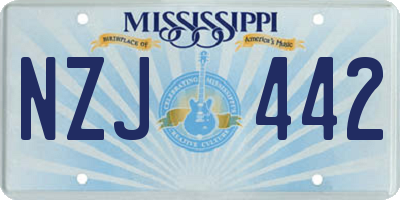 MS license plate NZJ442