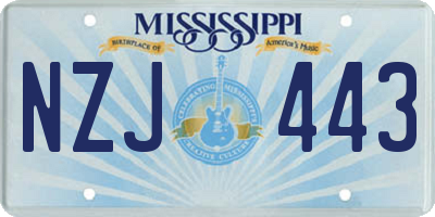 MS license plate NZJ443