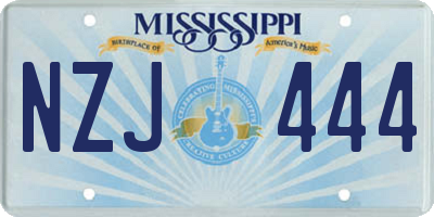 MS license plate NZJ444