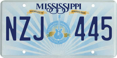MS license plate NZJ445