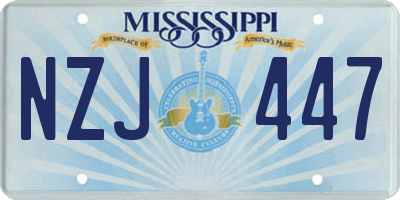 MS license plate NZJ447