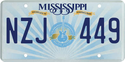 MS license plate NZJ449