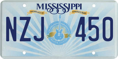 MS license plate NZJ450