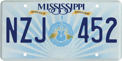 MS license plate NZJ452