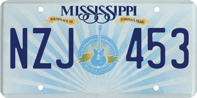 MS license plate NZJ453