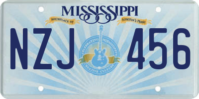 MS license plate NZJ456