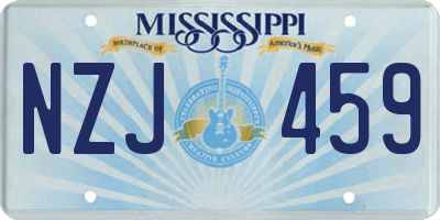 MS license plate NZJ459