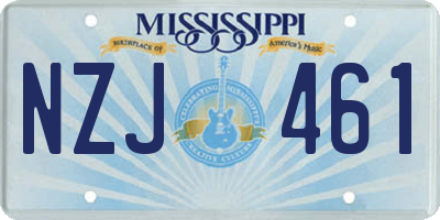 MS license plate NZJ461