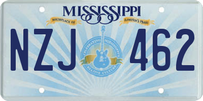 MS license plate NZJ462