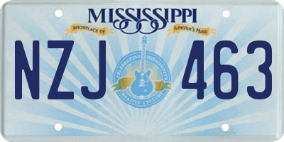 MS license plate NZJ463